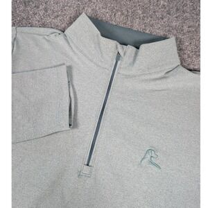 Rhoback Womens Quarter Zip Pullover Heather Sage Green Performance Top Size M